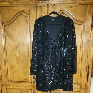 City Chic Micah Sequin Dress Black Size 20 Worn Once